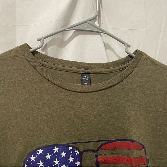 SHEIN Women’s Plus Size All American Girl Olive T-Shirt Vinyl Print Size 2XL - Picture 7 of 13